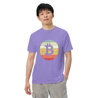 Vintage Bitcoin Sunset  Logo Men’s garment-dyed heavyweight t-shirt