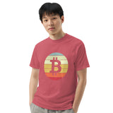 Vintage Bitcoin Sunset  Logo Men’s garment-dyed heavyweight t-shirt