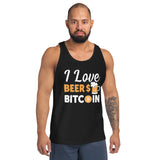 I Love Beers and Bitcoin Unisex Tank Top