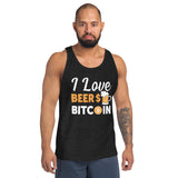 I Love Beers and Bitcoin Unisex Tank Top