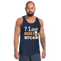 I Love Beers and Bitcoin Unisex Tank Top