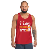 I Love Beers and Bitcoin Unisex Tank Top