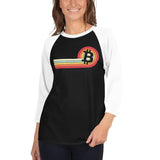 Bitcoin Retro 3/4 sleeve unisex raglan shirt