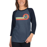 Bitcoin Retro 3/4 sleeve unisex raglan shirt