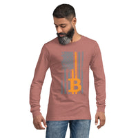 Bitcoin USA Distressed Flag Unisex Long Sleeve Tee