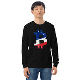 Bitcoin American Flag patriotic Unisex organic sweatshirt