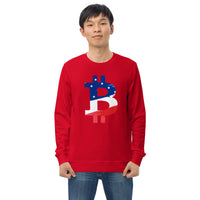 Bitcoin American Flag patriotic Unisex organic sweatshirt