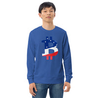 Bitcoin American Flag patriotic Unisex organic sweatshirt