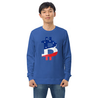 Bitcoin American Flag patriotic Unisex organic sweatshirt