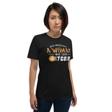 Never Underestimate a Woman who loves Bitcoin Women's t-shirt