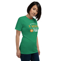 Never Underestimate a Woman who loves Bitcoin Women's t-shirt