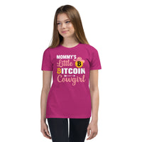 Mommy's Little Bitcoin Cowgirl Youth Short Sleeve T-Shirt