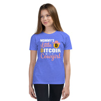 Mommy's Little Bitcoin Cowgirl Youth Short Sleeve T-Shirt