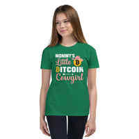 Mommy's Little Bitcoin Cowgirl Youth Short Sleeve T-Shirt