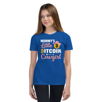 Mommy's Little Bitcoin Cowgirl Youth Short Sleeve T-Shirt